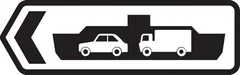Direction to a vehicle ferry — UK road sign
