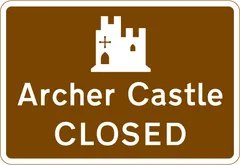 Tourist attraction ahead is closed — UK road sign