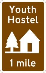 Managed youth hostel 1 mile ahead — UK road sign