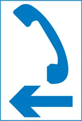 Direction to the nearest emergency telephone on the same side of the road — UK road sign