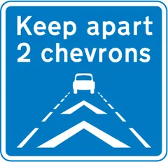 Drivers should keep a distance of two chevron markings from the vehicle in front — UK road sign