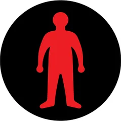 Light signal at level crossing for pedestrians — UK road sign