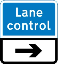 Direction of a system of lane control light signals — UK road sign
