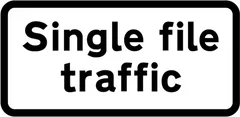 Convergence of traffic to a single file in each direction — UK road sign