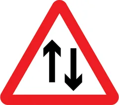 Alertness topic icon: Two-way traffic sign