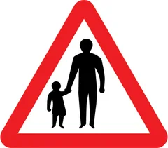 Pedestrians in road ahead — UK road sign