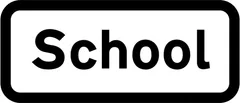 School ahead — UK road sign