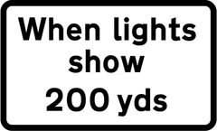 Supervised cattle crossing 200 yards ahead — UK road sign
