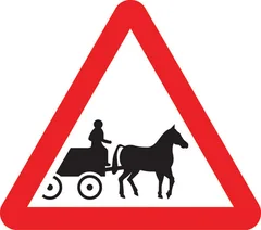 Horse drawn vehicles likely to be in road ahead — UK road sign