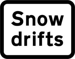 Snowdrifts ahead — UK road sign