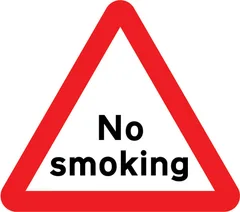 No smoking warning — UK road sign