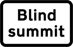Blind summit ahead — UK road sign