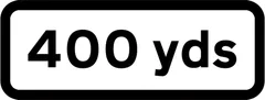 400 yards ahead to hazard — UK road sign