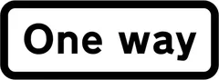 One-way traffic — UK road sign
