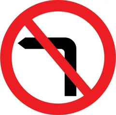 No left turn for vehicular traffic — UK road sign