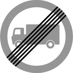 End of prohibition of goods vehicles exceeding the maximum gross weight indicated in a previous sign — UK road sign