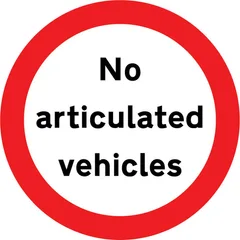 Articulated vehicles prohibited — UK road sign