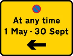 Continuous prohibition on waiting except for loading and unloading — UK road sign