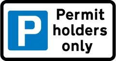Essential Documents topic icon: Parking place reserved for permit holders sign