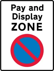 Entrance to a pay and display parking zone — UK road sign