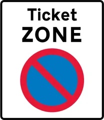 Entrance to a ticket parking zone — UK road sign