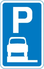 Vehicles may be parked wholly on the verge or footway — UK road sign