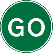 Vehicular traffic may proceed into a length of road where one-way working is temporarily necessary — UK road sign