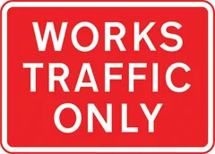 Temporary access to a construction or road works site — UK road sign