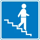 Stepped entrance to pedestrian subway — UK road sign