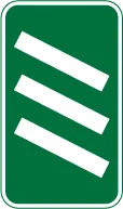 300 yards to a roundabout or the next point at which traffic may leave a primary route — UK road sign