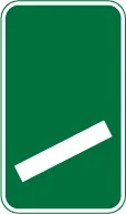 Example of UK direction signs: 100 yards to a roundabout or the next point at which traffic may leave a non-primary route