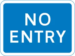 Entry to a car park, private access road or property from a public road not allowed — UK road sign