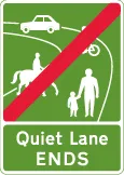 End of designated quiet lane in England — UK road sign