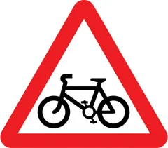 Cycle route ahead warning — UK road sign