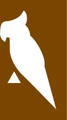 Tourist symbol for England and Wales: bird garden — UK road sign