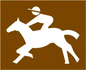 Tourist symbol for England and Wales: race course — UK road sign