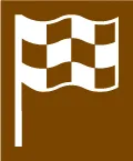 Tourist symbol for England and Wales: motor sport — UK road sign