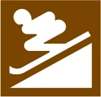 Tourist symbol for England and Wales: ski slope — UK road sign